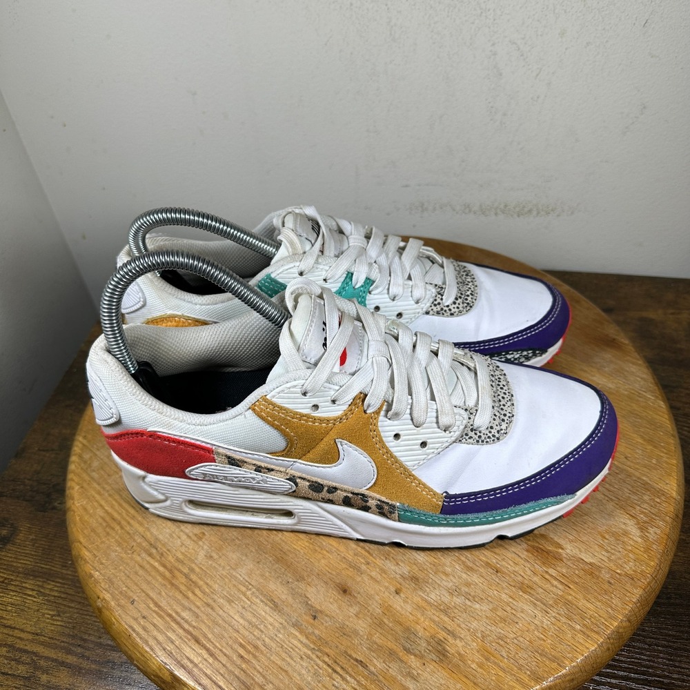 Nike Air Max 90 Safari Patchwork Animal Print Sneakers DH5075-100 Womens 9